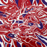 Red and Purple Dreamer, 2022. Acrylic on canvas. 12” x 12”.
